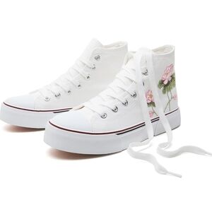 Floral Canvas High-Top Sneakers